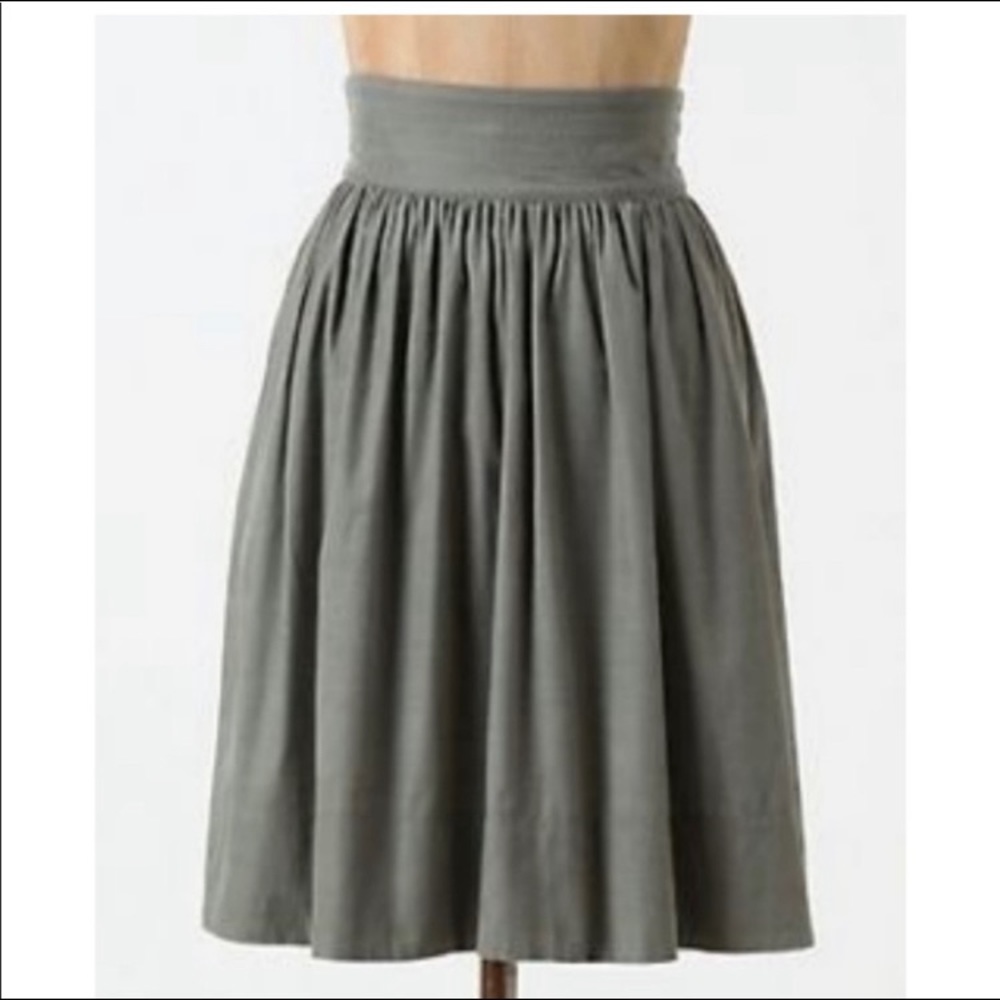 Anthropologie Edme & Esyllte green corduroy field skirt